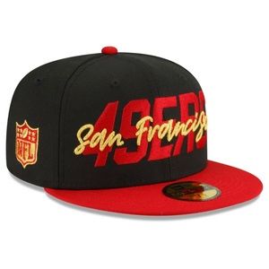 NEW ERA San Francisco 49ers Fitted Hat Cap NFL Draft On Stage Football Size 7